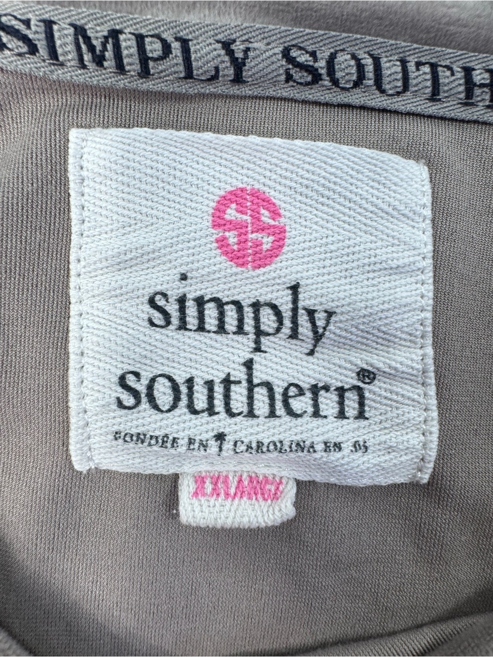 Simply Southern XXL Gray Velour Oversized Embroidered Sweatshirt - Picture 5 of 10